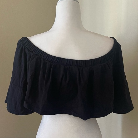 Free People Beach Lazy Crop Top Flounce Off Shoulder - Picture 3 of 9